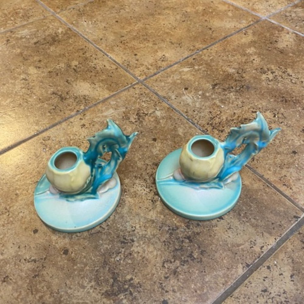Roseville Candelstick Holders (2)
